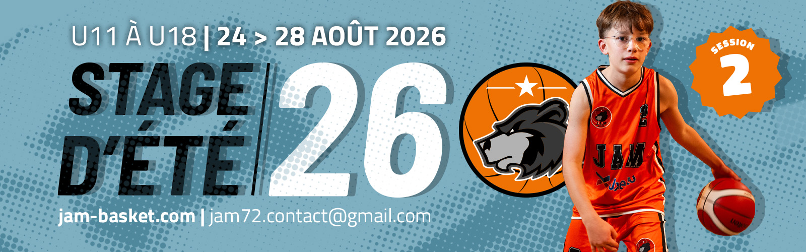 🌞 Stage de reprise U11 à U18 du 24 au 28 août